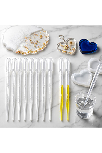 epoksi kalıp cank Epoksi Damlalık Pipet Seti 5adet / Pastör Pipet 3ml/ Likit ...