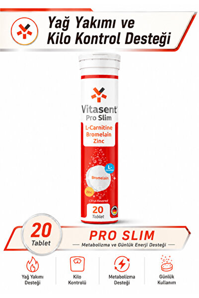 VİTASENT Pro Slim Efervesan – Bromelain, L-Karnitin, Elma Sirkesi & Çinko ile...