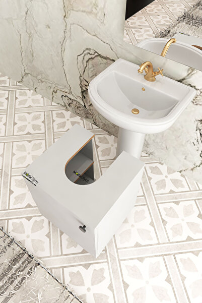 Tiklad Modelisa Mini Lavabo Altı Dolap, Ayaklı Banyo Dolabı - Mdf