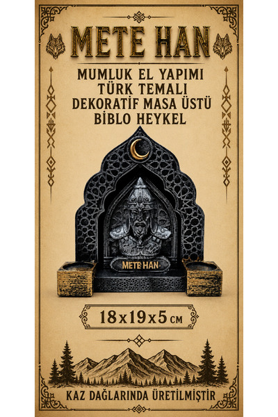 miceda art studio METE HAN MUMLUK EL YAPIMI TÜRK TEMALI DEKORATİF MASA ÜSTÜ B...
