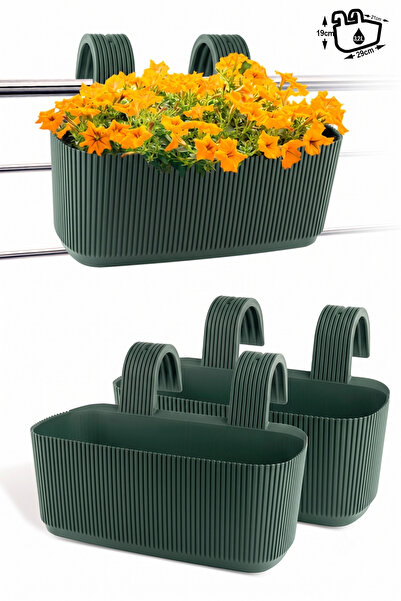 ToXA 2'li Pera Askılı Balkon Saksısı Seti 3,2 Litre (29cm) Ayarlanabilir Deng...