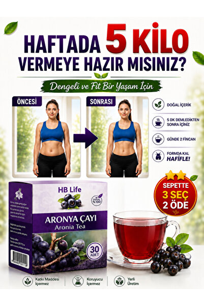 HB LİFE Aronya Çayı Detox Form Çayı Diyette Çay zayıflama1 kilo.verme
