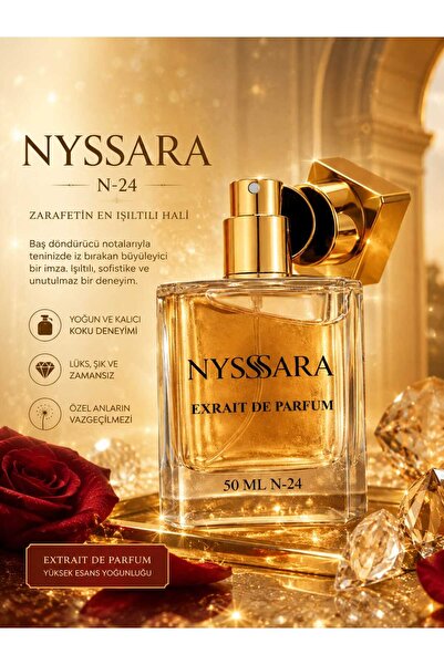 NYSSARA N-24 – Büyüleyici Amber & Şekerli Odunsu 50 ML KALICI Kadın Parfüm ✨%...