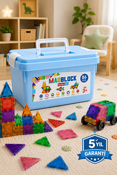 Magblock 86 Parça Manyetik Yapı Blokları - Çocuklar Için Eğitici - Geliştiric...