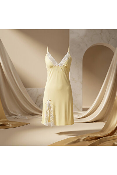 Lady Lingerie 93% Cotton Lingerie Dress - Elegant Comfort with Delicate Lace ...