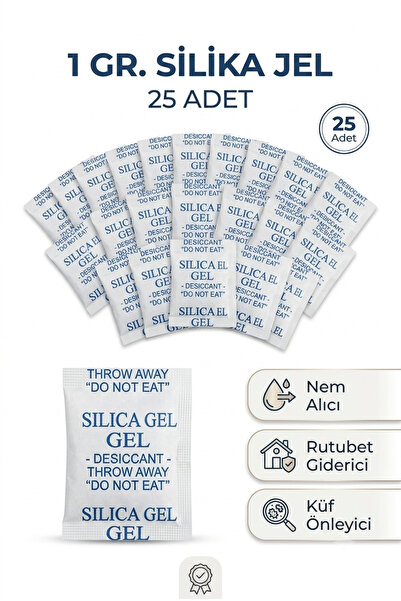 Dünya Magnet 25 Adet Silikajel , 1 Gram, Nem Alıcı Rutubet Giderici Küf Önley...