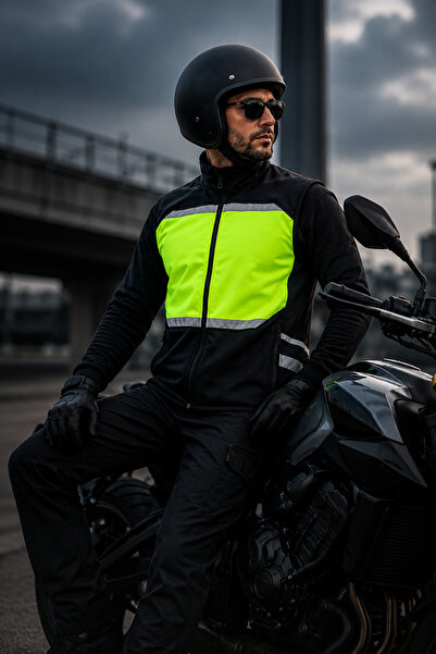 Longberg Motosiklet Motorsiklet iş Güvenliği Yeleği Reflektörlü Rüzgar Geçirm...