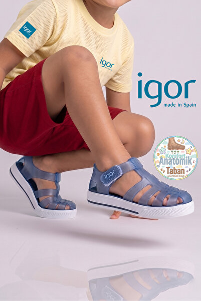 IGOR Sandale unisex pentru bebeluși și copii Star Bleumarin