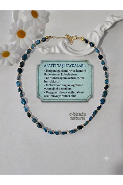 c-bhadu naturel SERTİFİKALI AMORF APATİT DOĞALTAŞ KOLYE