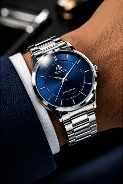 Bentini New Season Silver Color Steel Cord Men's Watch and Bracelet Father's ...