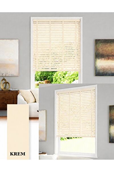 Y&S YS PERDE TASARIM Wooden Blinds %100 Doğal Ahşap Jaluzi Perde 50mm,Alüminy...