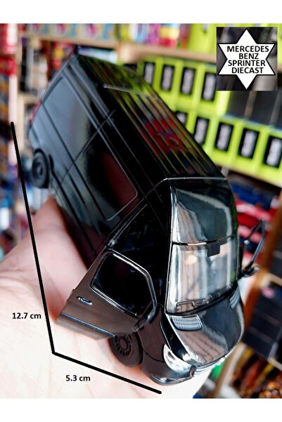 OYUNCAKSAHİLİ Mercedes Benz Sprinter Minibüs Diecast Koleksiyon Model Metal 4 Kapı Açılır Diecast Siyah 12.7cm