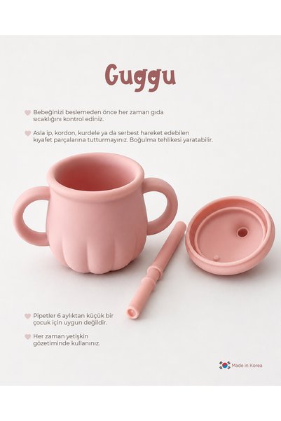 Tgm Baby Guggu Ultra Premium Silicone Drinking Cup with Straw (200 ml)