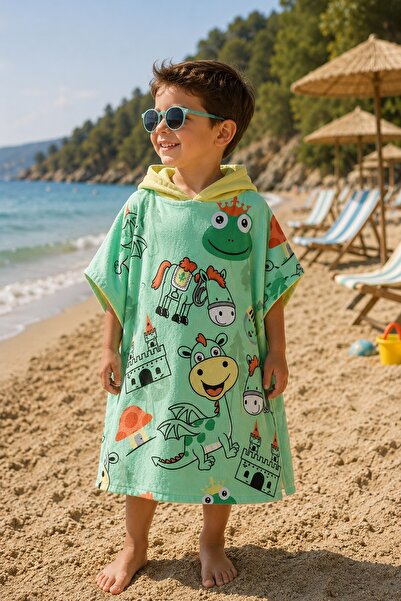 Evdek Green Kingdom Poncho pentru copii Prosop de plajă