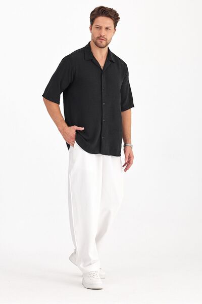 Gray Clothing Erkek Yazlık Gömlek Dokulu Bol Kalıp Kısa Kollu Yazlık Oversize...