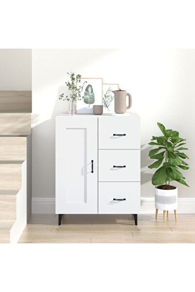 Concept Servantă, alb, 69,5x34x90 cm, lemn compozit