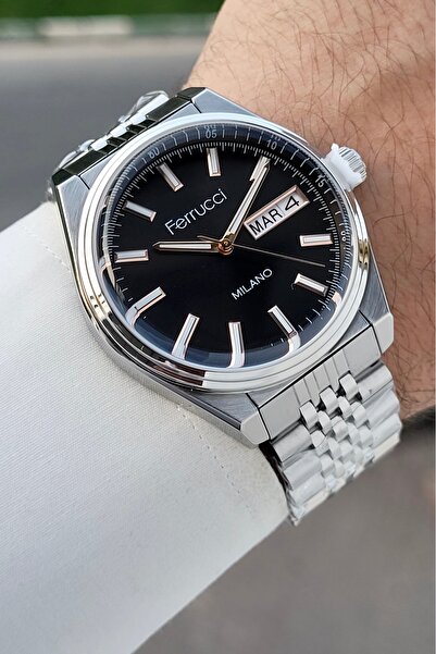 Ferrucci Black Dial, Gray Color Strap, Same as in the Image, 40 mm Men's Wris...