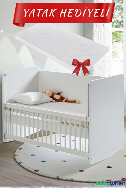 Babywhen Bebek Beşiği Anne Yanı Sallanan Kademeli + Yatak Dahil 60x120 BW1070