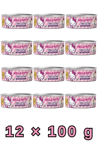 Hello Kitty هلو كيتي | طعام رطب للقطط بنكهة الدجاج 100 جرام × 12 عبوة | تغذية...