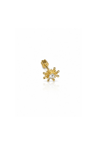 Siminkari Altın Kaplama 925 Ayar Gümüş Güneş Işığı Piercing Gold 7 mm