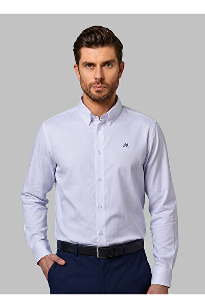 Mannerism The Crisp Everyday – White Non-Iron Oxford Shirt with Sharp Finish,...