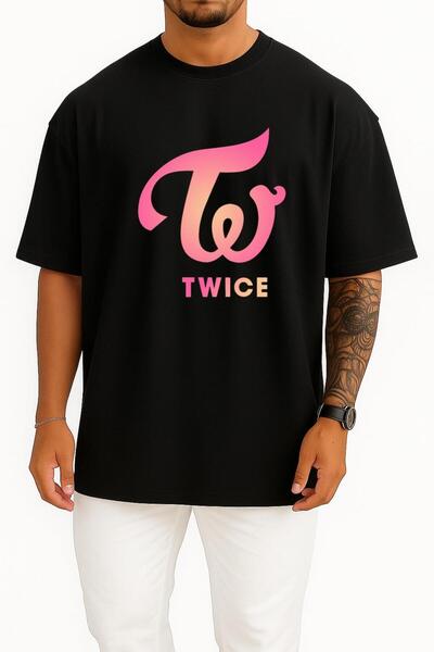Bahriyeli Collection Oversize Twice K-Pop Logo Lıkey Signal Chest Design Unis...