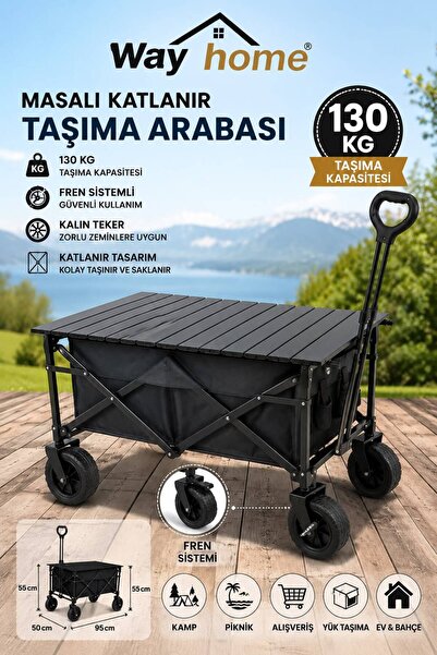 Way Home Katlanabilir Taşıma Arabası – Kamp / Plaj / Bahçe / Pazar /Evcil hayvan
