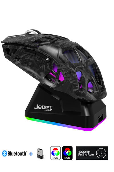 ATAsoft Siyah RGB Şarj İstasyonlu 12.000 DPI Gaming Oyuncu Mouse Bluetooth + ...