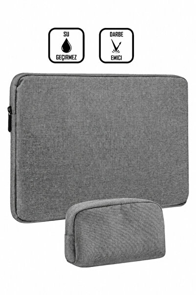 the modawest Gri 13-14-15.6-16.1-16.9 Inç Uyumlu Şarj Saklama Çantalı Macbook...