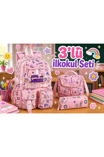 WMİLANO Ružičasti kawaii korejski stil ruksak od tkanine sa uzorkom, torba za...