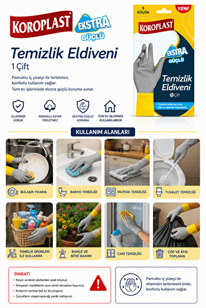 Porçöz Hijyenik Tuvalet Temizleyici Orkide Kokusu Koroplast temizlik eldiveni s beden