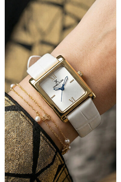 Daniel Klein Premium White Leather Watch for Women DK.1.14112-3