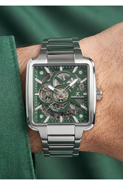 Daniel Klein Skeleton Silver Stainless Steel Watch for Men DK.1.14279-4