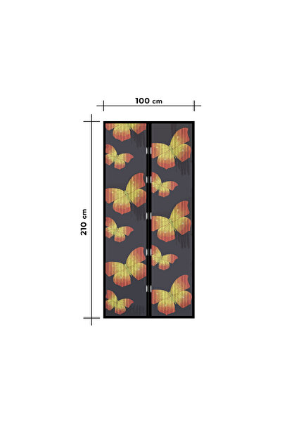 Garden of Eden Plasă de țânțari pentru ușă - magnetică - 100 x 210 cm - model cu fluturi - 11398C