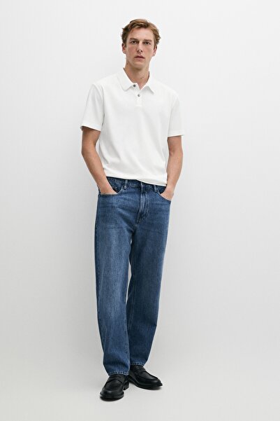 Massimo Dutti %100 pamuklu kısa kollu polo yaka t-shirt