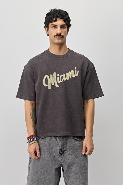 VAMOSCLO Oversize printed t-shirt coffee