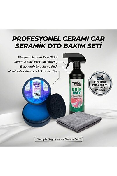 Ceramicar Custom Titanyum Seramik Wax + Quik Wax (Hediye Bez Ve Uygulama Süng...