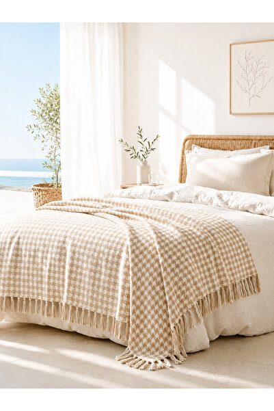 SEVHOME CONCEPT Kazayağı Desen %100 Pamuk Pike- 200x230 cm – Mevsimlik ,Yumuş...