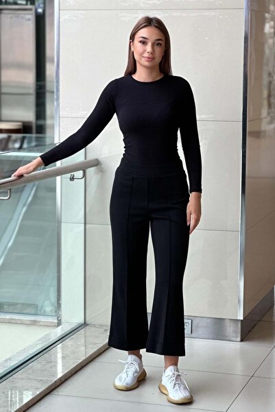 sentez giyim Synthesis Ribbed Bamboo Double Leg Trousers