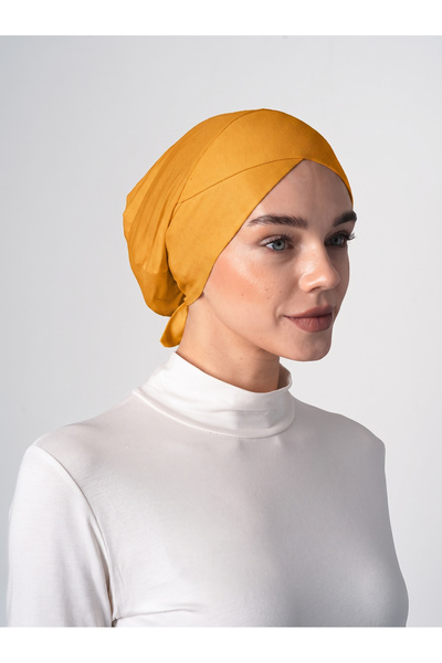 Ecardin Çapraz Hijab Bone Φαρδύ και Άνετο Çapraz Tesettür Bone - ST233 Μουστάρδι
