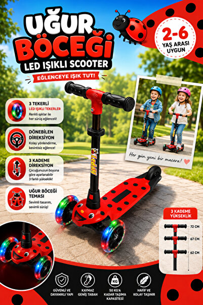 POZART Figürlü Leddy Sizlerle Led Işıklı Tekerler 50kğ Taşıma Kapasitesi 2-6 ...