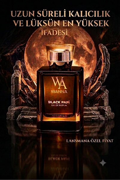 WANNA Black Papi 100 ml Eau de Parfum Erkek Parfümü – Niş, Odunsu & Üstün Kal...
