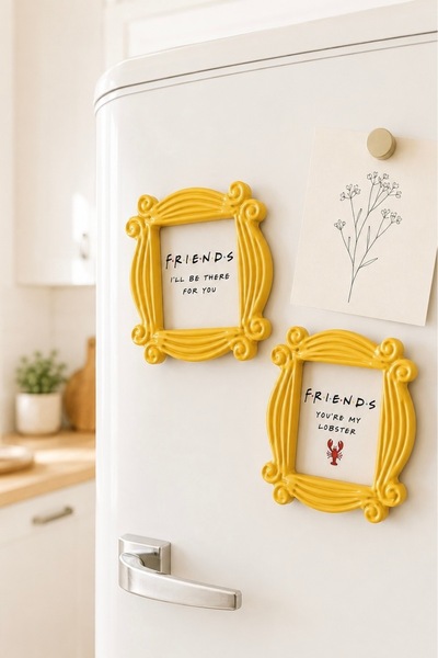 Satürn Atölye Friends Monica El Yapımı Seramik Çerçeve Magnet 2'li