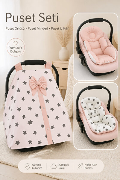ebabynest Big Star Serisi Pudra Puset Örtüsü 3'lü Set