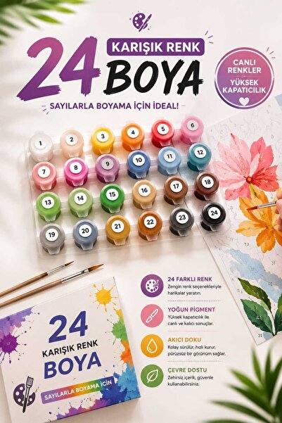 Pastelya Sayılarla Boyama Setiniz için Ekstra Boya Paketi ---(Açıklama kısmın...