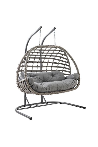 Capri Swing Oylat Çiftli Rattan Bahçe Salıncağı | Balkon Salıncağı
