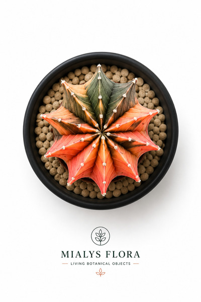 Mialys İthal Renkli Çiçek Açan Kaktüs Gymnocalycium Mihanovichii Variegated L...