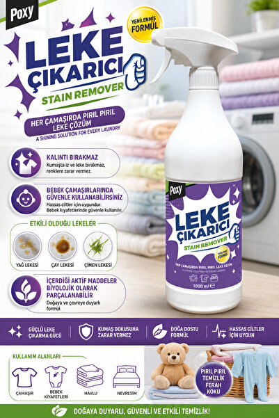 Poxy Sıvı Leke Çıkarıcı 1000 ml Çamaşır Lekesi Halı Koltuk Tekstil Ayakkabı L...