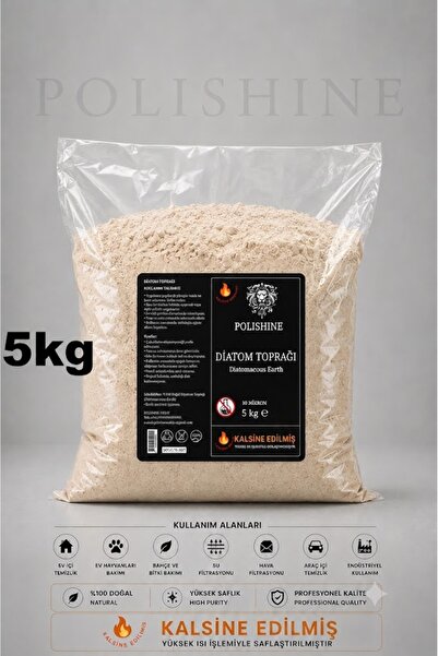 POLİSHİNE Diatom Toprağı %100 | Kalsine Edilmiş |10 Mikron 5kg | Yüksek Saflık