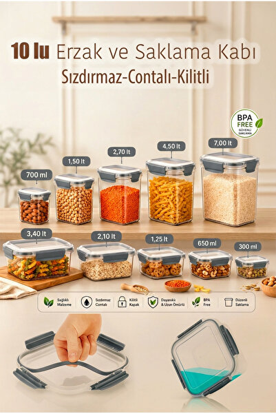 MAXİFRESH حاوية تخزين وحاوية طعام محكمة الإغلاق ومقاومة للتسرب مع قفل 1O من أ...
